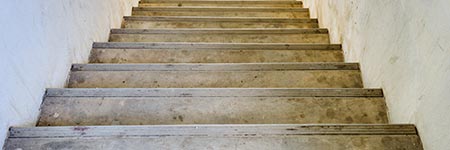zandstralen van een trap